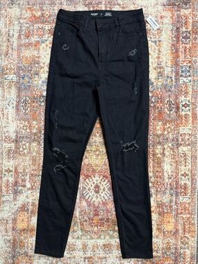 Old Navy Rockstar Super Skinny Jeans Black Distressed 8 Tall NWT
